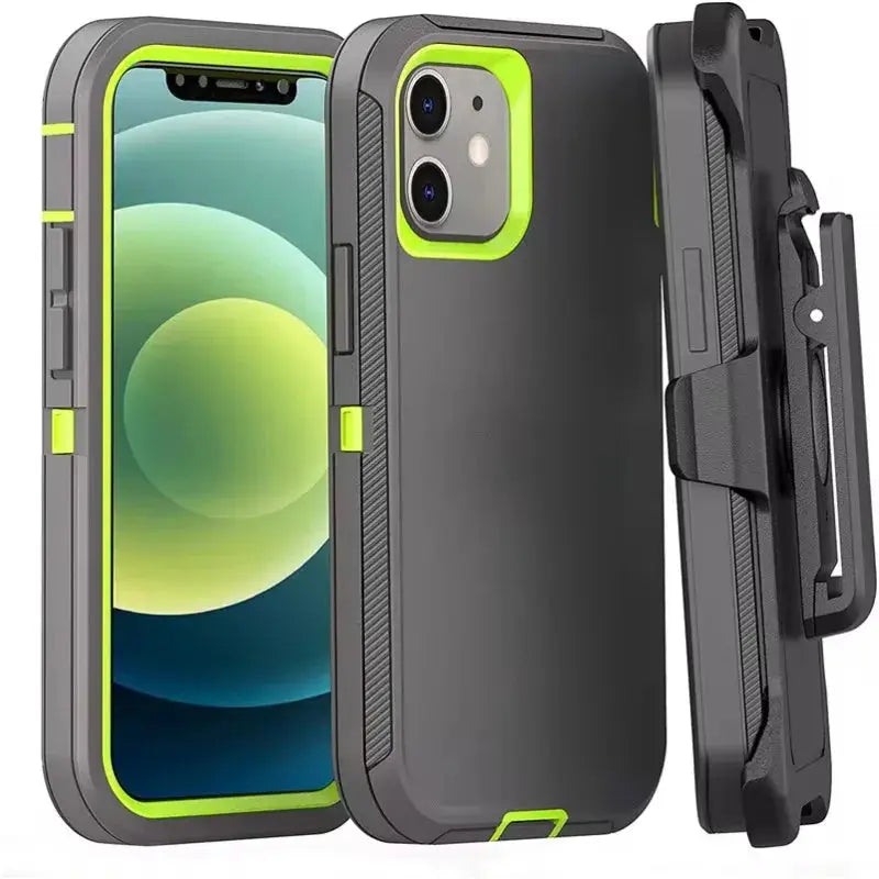 3 in 1 Heavy Duty Defender Armor Case for iPhone 16 15 14 13 12 11 Pro Max XR XS Max Shockproof Rugged Case with Back Belt Clip Pinnacle Luxuries