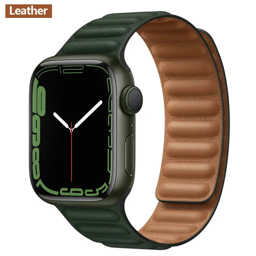 Luxe Leather Loop & Silicone Magnetic Bands for Apple Watch Series 9 & Ultra 2 - Pinnacle Luxuries