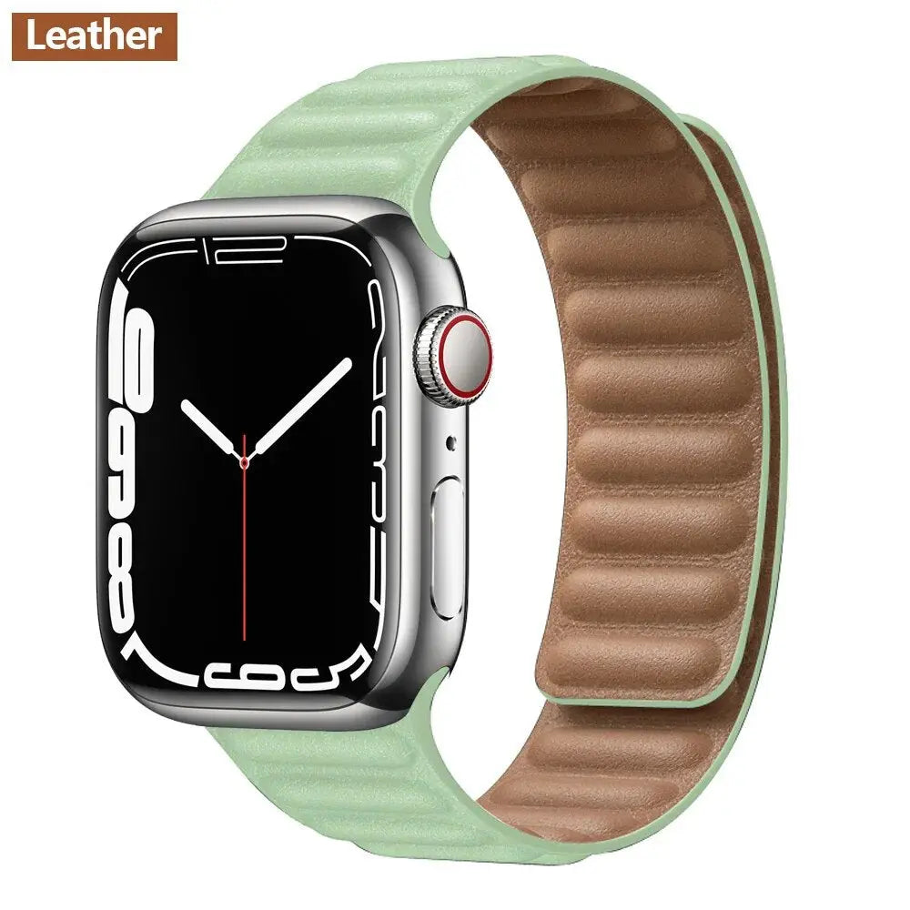 Luxe Leather Loop & Silicone Magnetic Bands for Apple Watch Series 9 & Ultra 2 - Pinnacle Luxuries