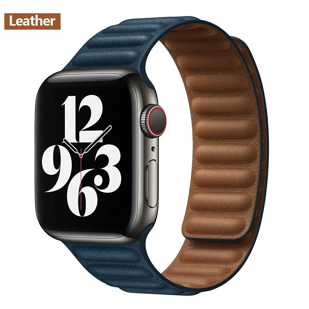 Luxe Leather Loop & Silicone Magnetic Bands for Apple Watch Series 9 & Ultra 2 - Pinnacle Luxuries