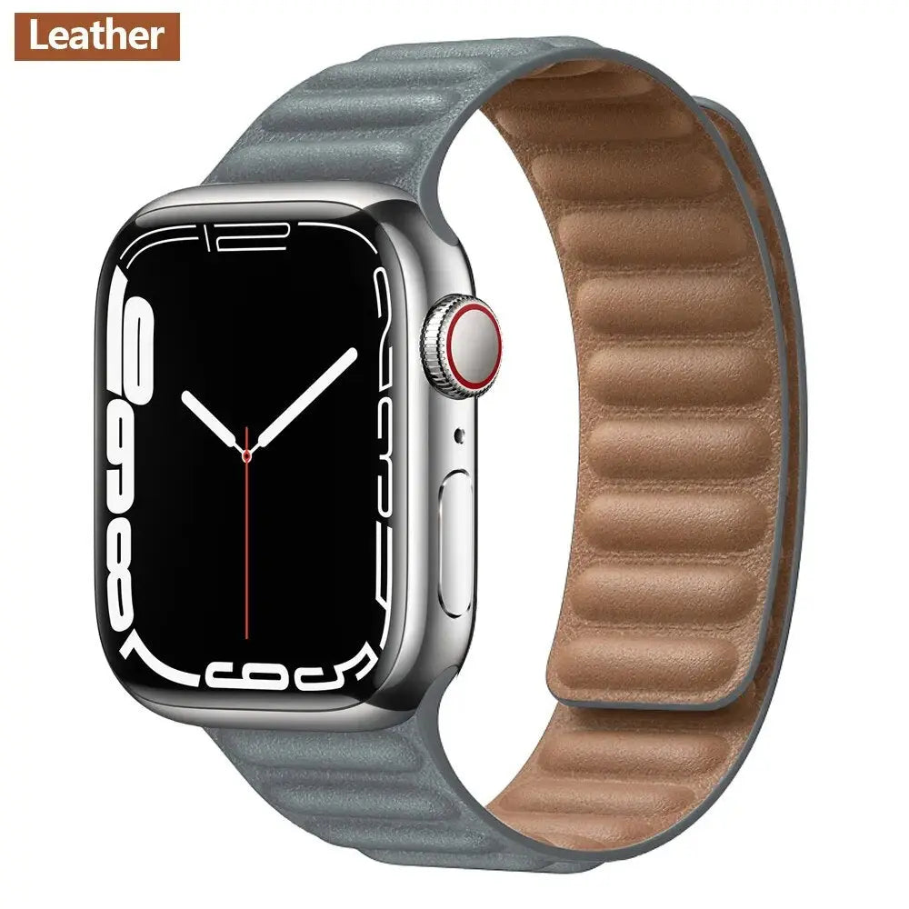 Luxe Leather Loop & Silicone Magnetic Bands for Apple Watch Series 9 & Ultra 2 - Pinnacle Luxuries