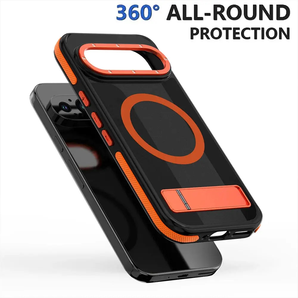 Luxury Folding Stand Magnetic Phone Case For Google Pixel 9 Pro XL 5G Metal Lens Ring High Out Protector Shockproof Armour Cover Pinnacle Luxuries