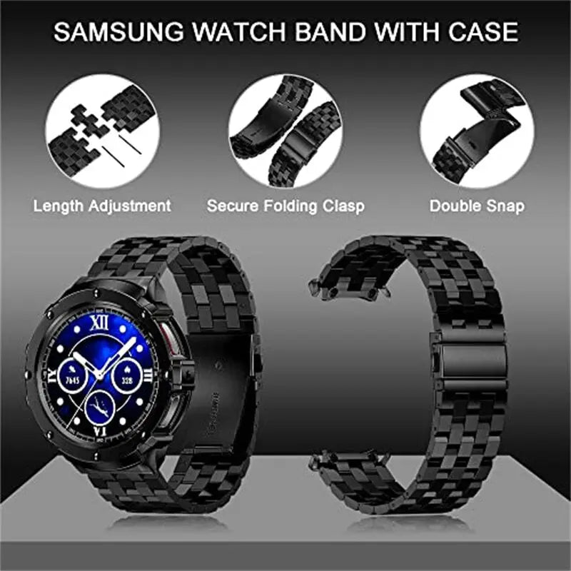 LuxeSteel Stainless Steel Band and Case for Samsung Galaxy Watch 5 Pro 45mm Pinnacle Luxuries