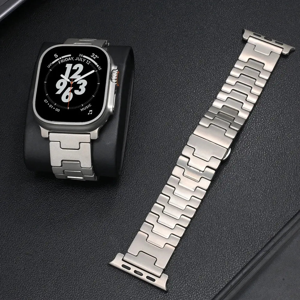 Titanium Grand H Band For Apple Watch Ultra 2 49mm 10 9 8 7 46mm 45 Luxury Metal Bracelet for iWatch Series 5 6 4 se 44mm Strap Pinnacle Luxuries