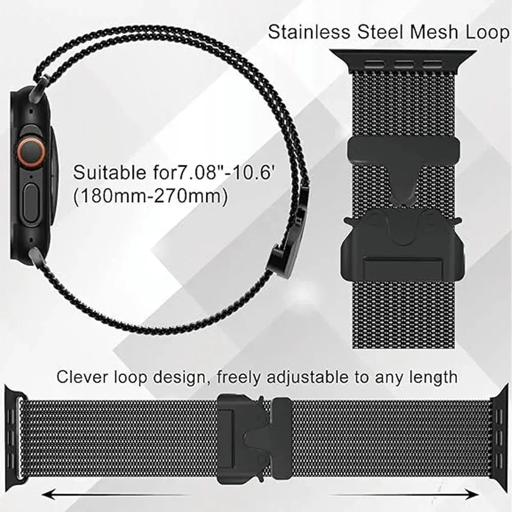 Titanium Official 1:1Strap For Apple watch Ultra Band 49mm S10 46mm 42mm 45mm 44mm Milanese bracelet iWatch 10 9 8 7 6 5 SE 4 3 Pinnacle Luxuries