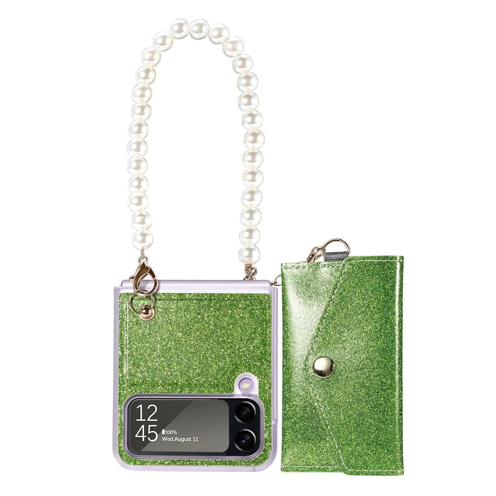 Pinnacle Pearl Chain Purse Case For Samsung Galaxy Z Flip 4 - Pinnacle Luxuries