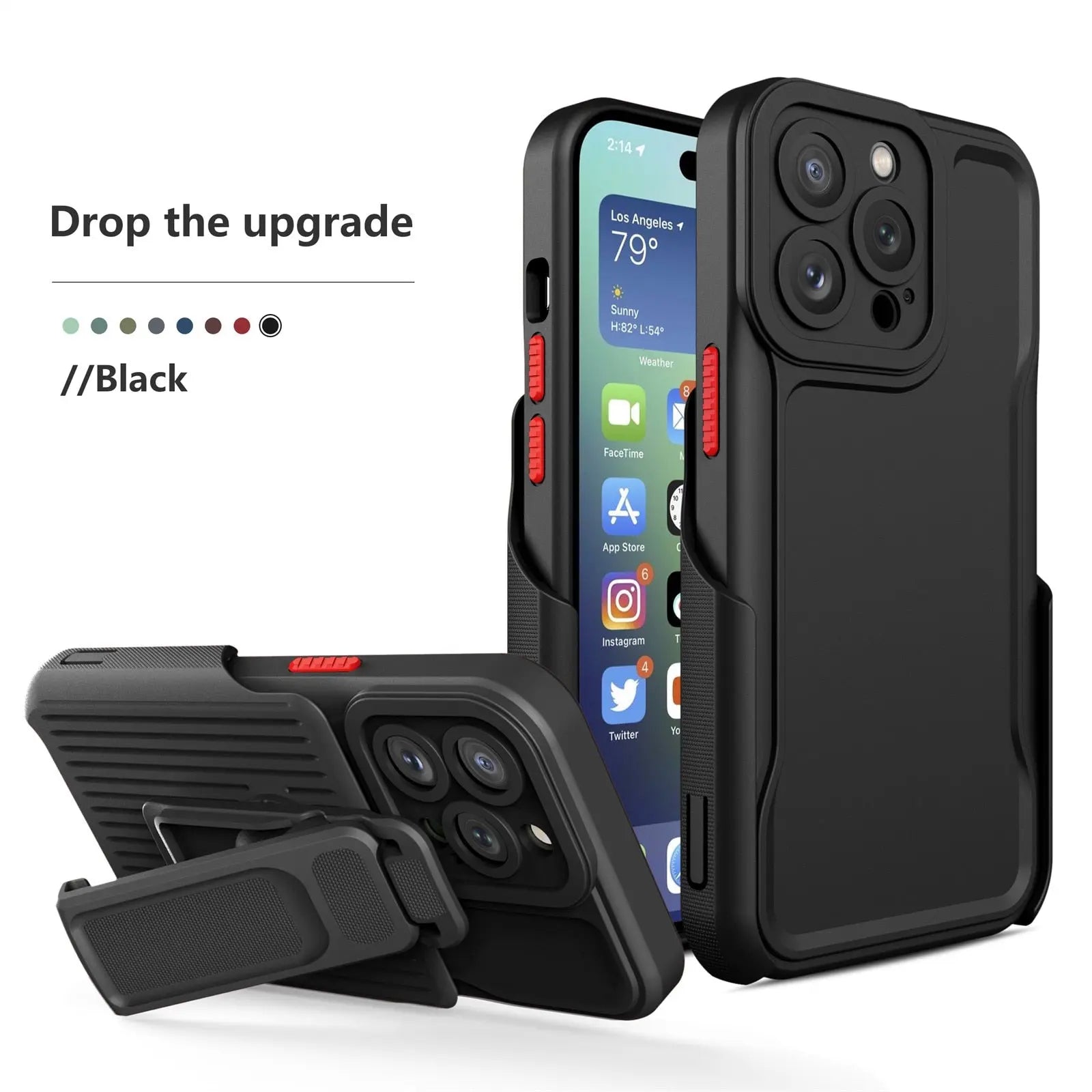 Pinnacle Custom Belt Clip Kickstand Case For iPhone 14 13 12 11 Pro Max - Pinnacle Luxuries