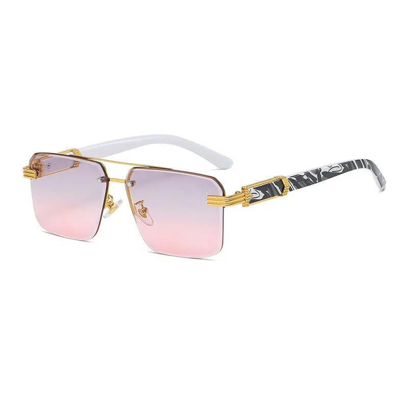 Pinnacle Vintage Small Square Marble Grain Women's Sunglasses - Pinnacle Luxuries