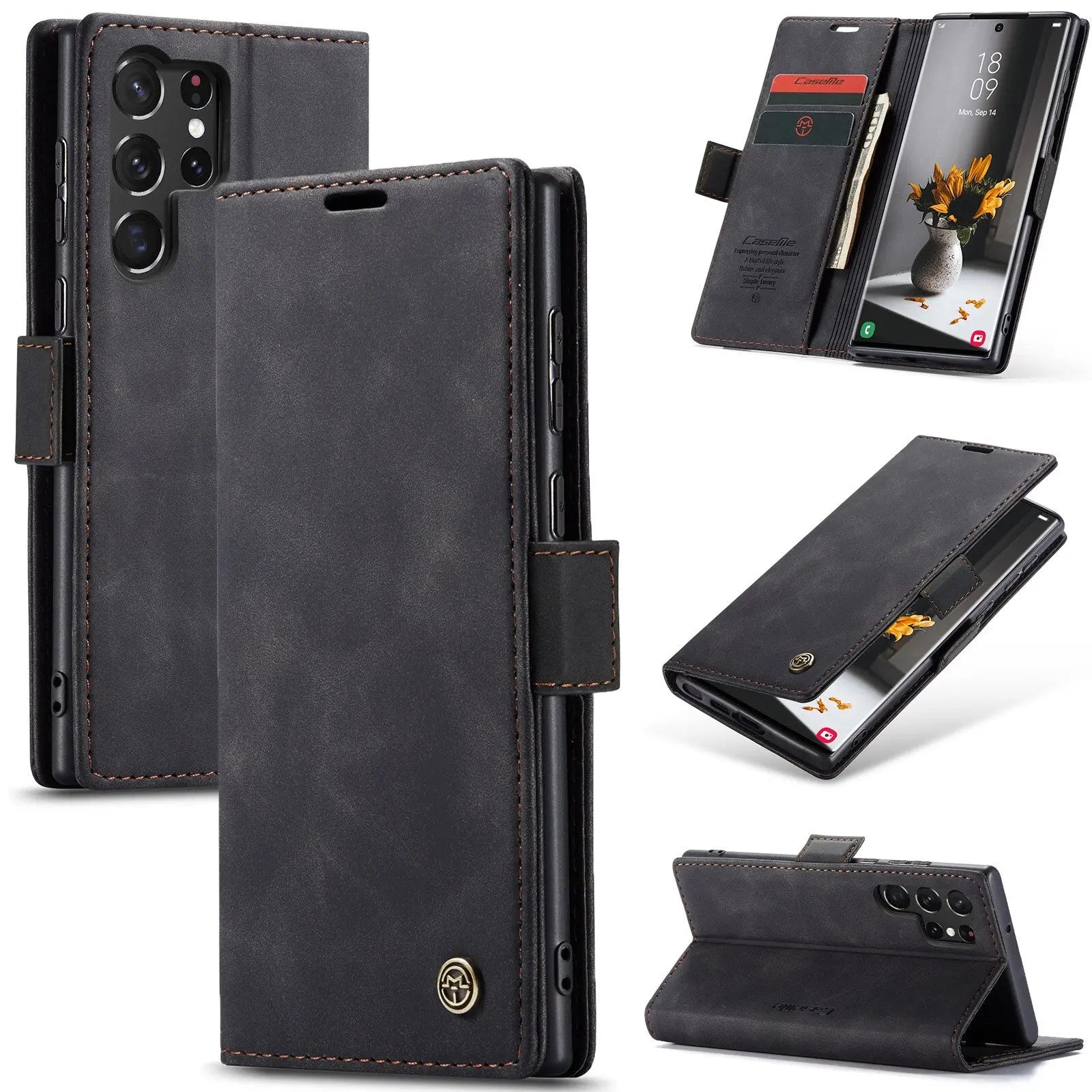 Pinnacle Premium Leather Wallet Case Samsung Galaxy S23 Ultra - Pinnacle Luxuries