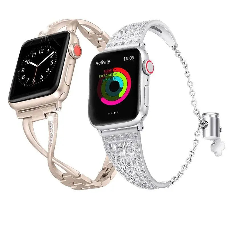 Womens Crystal Collection Pair Of Bands For Apple Watch - Pinnacle Luxuries