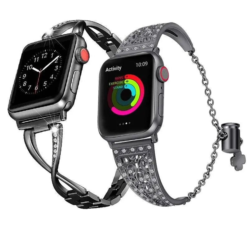 Womens Crystal Collection Pair Of Bands For Apple Watch - Pinnacle Luxuries