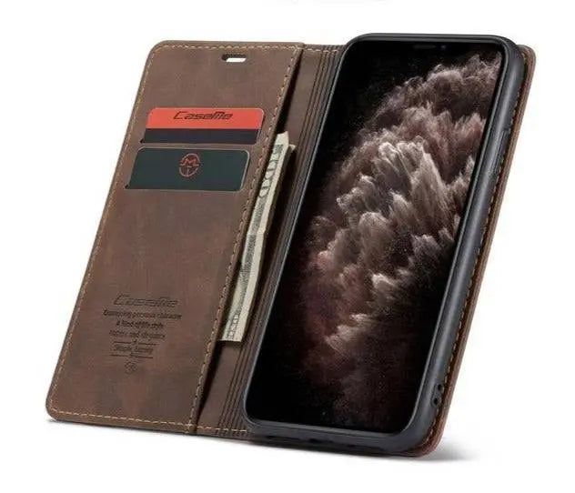 Vintage Leather Wallet Case For Apple iPhone 11/11 Pro/11 Pro Max XR X 8 7 Plus 6 6s Plus - Pinnacle Luxuries