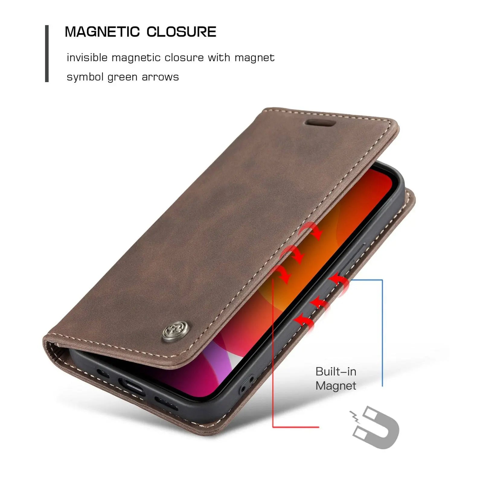 Leather Wallet Card Holder Case For Apple iPhone 12/12 Mini/12 Pro/12 Pro Max - Pinnacle Luxuries