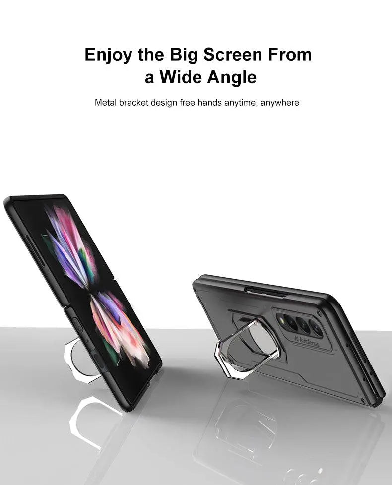 Steel Ring Case For Samsung Galaxy Z Fold 3 5G Z Fold 2 Z Fold 1 Case - Pinnacle Luxuries