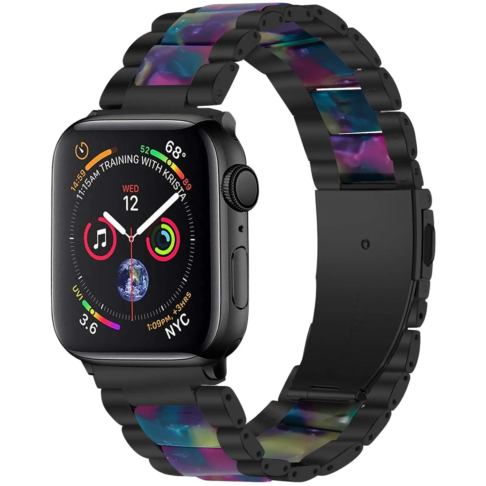 Stainless Steel Resin Band For Apple Watch Series 7 - Pinnacle Luxuries