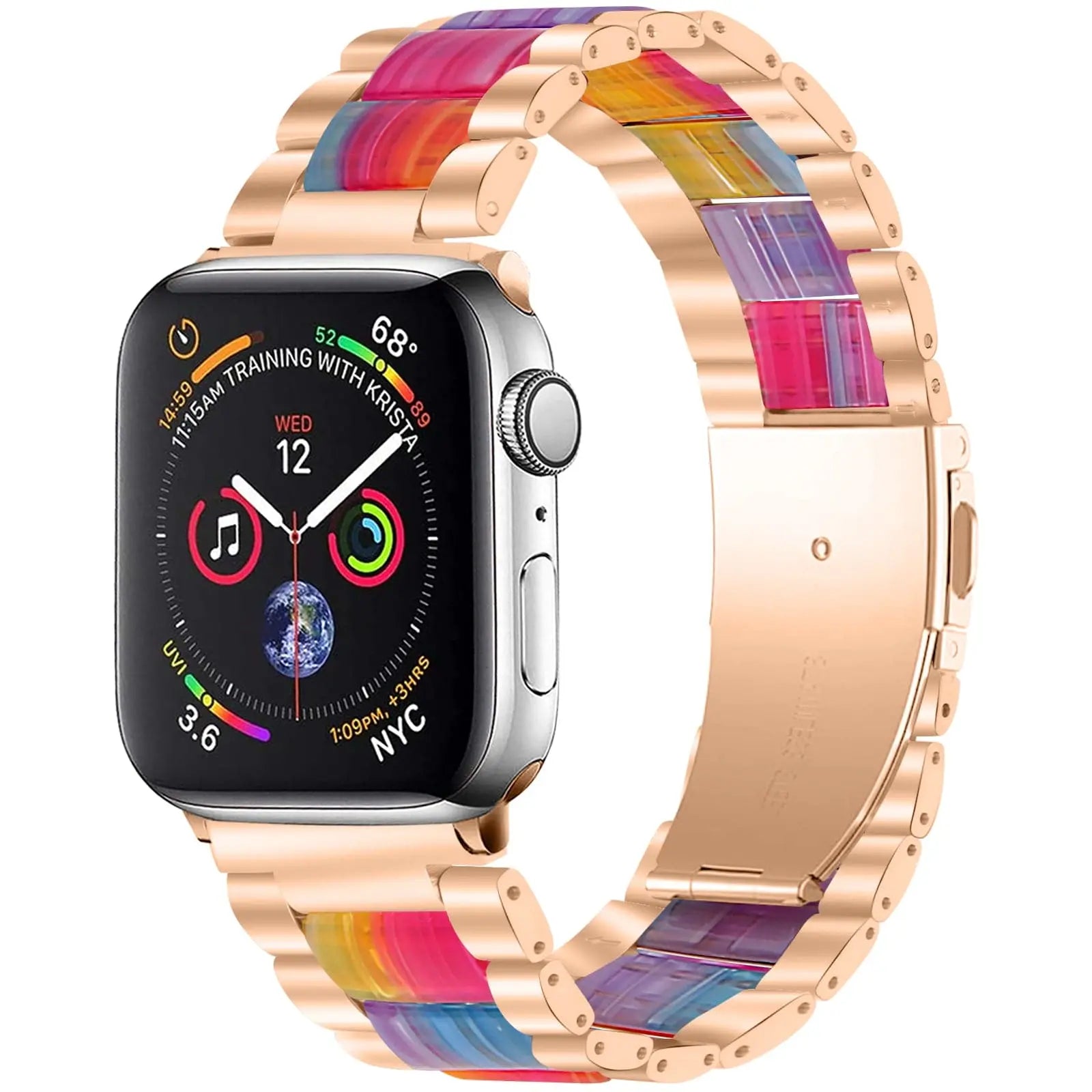 Stainless Steel Resin Band For Apple Watch Series 7 - Pinnacle Luxuries