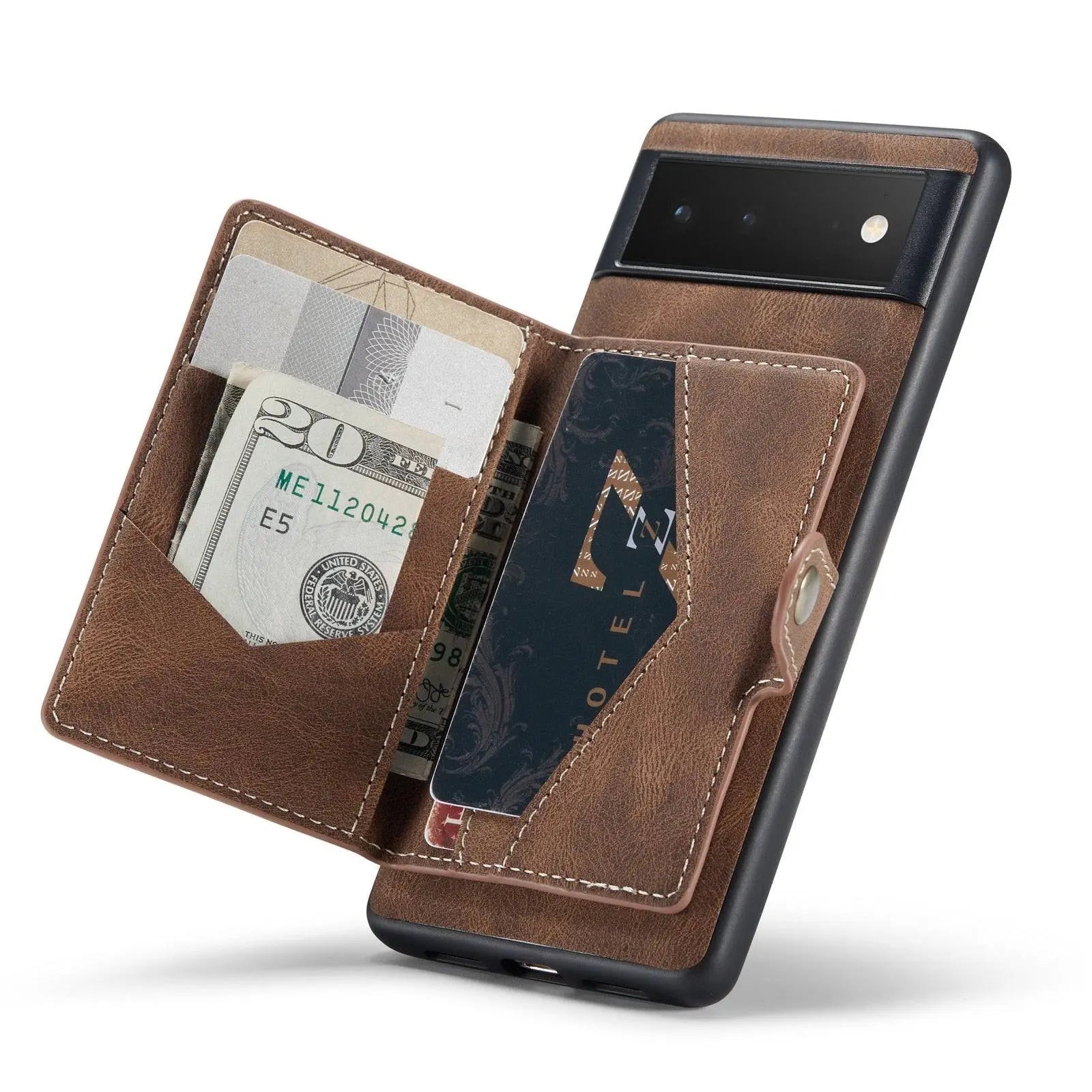 Custom Vintage Leather Wallet Case For Google Pixel 6 / 6 Pro - Pinnacle Luxuries